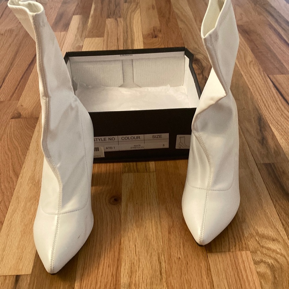 Nasty Gal White Ankle Boots
